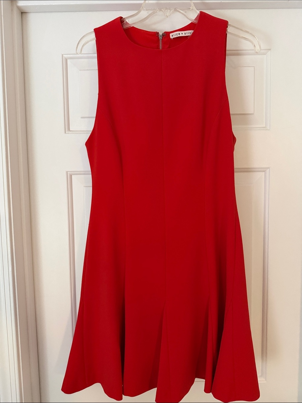 Alice & Olivia Sleeveless Red A-Line Dress - Picture 4 of 6